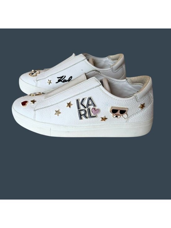 Karl Lagerfeld Paris Shoes - Karl Lagerfeld Paris Caitie White Slip-On Platform Sneakers Women's Size 8M